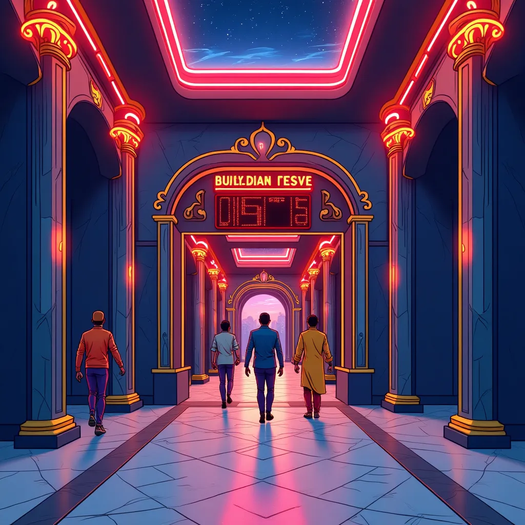 Rollbit live casino hero background with neon dealer tables